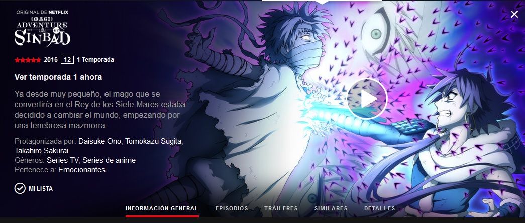 Magi: Adventure of Sinbad ya cuenta con doblaje español en Netflix - Ramen  Para Dos